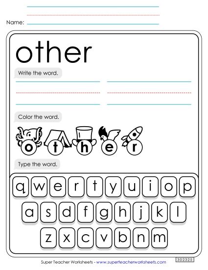 Write, Color, Type: Other (Printable PDF Worksheet)