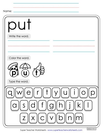 Write, Color, Type: Put Write, Color, Type: Put