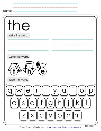 Write, Color, Type: The (Printable PDF Worksheet)