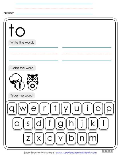 Write, Color, Type: To Write, Color, Type: To
