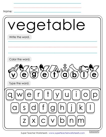 Write, Color, Type: Vegetable Write, Color, Type: Vegetable