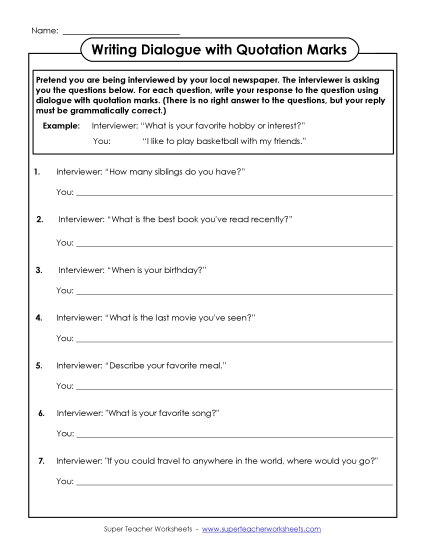 Quotation Marks for Dialogue - Write Dialogue with Quotation Marks Quotation Marks for Dialogue - Write Dialogue with Quotation Marks