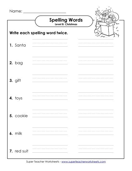 Worksheets and Activities - Write It Twice (B-Christmas) Worksheets and Activities - Write It Twice (B-Christmas)
