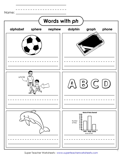 Worksheets  - Write the PH Word (Printable PDF Worksheet)