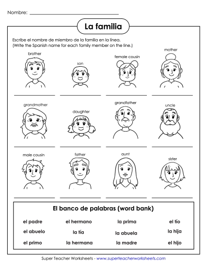 Family Members - Write the Word: Family
