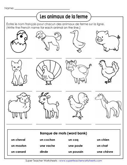 Farm Animals (Les animaux de la ferme) - Write the Word: Farm Animals Farm Animals (Les animaux de la ferme) - Write the Word: Farm Animals
