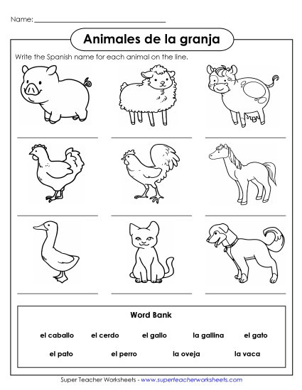 Farm Animals  - Write the Word: Farm Animals