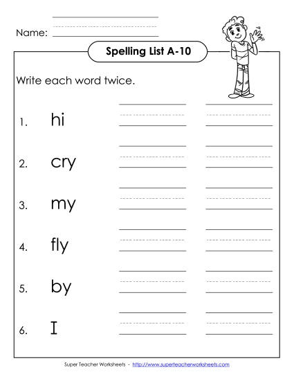 Worksheets - Write Twice (A-10)