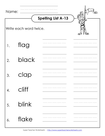 Worksheets - Write Twice (A-13)