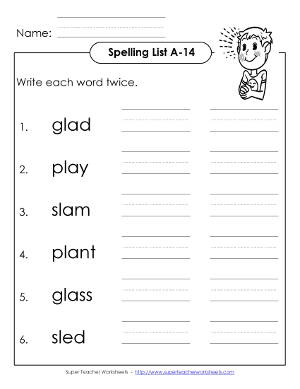 Worksheets - Write Twice (A-14)