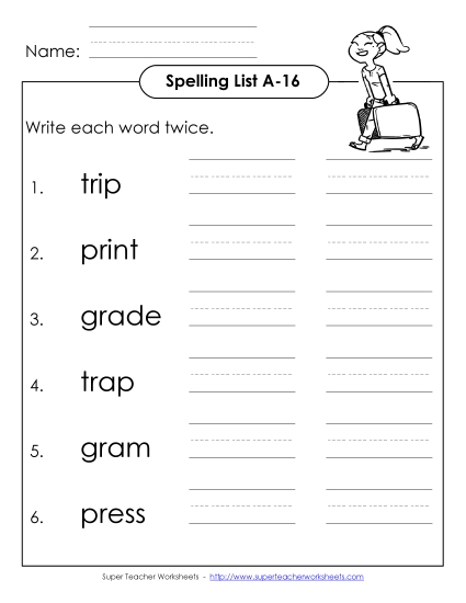 Worksheets - Write Twice (A-16) Worksheets - Write Twice (A-16)