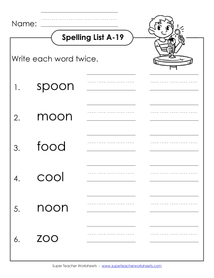 Worksheets - Write Twice (A-19) Worksheets - Write Twice (A-19)