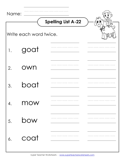 Worksheets - Write Twice (A-22) Worksheets - Write Twice (A-22)