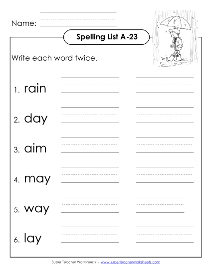 Worksheets - Write Twice (A-23) Worksheets - Write Twice (A-23)