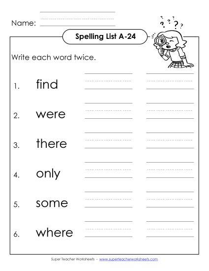 Worksheets - Write Twice (A-24)