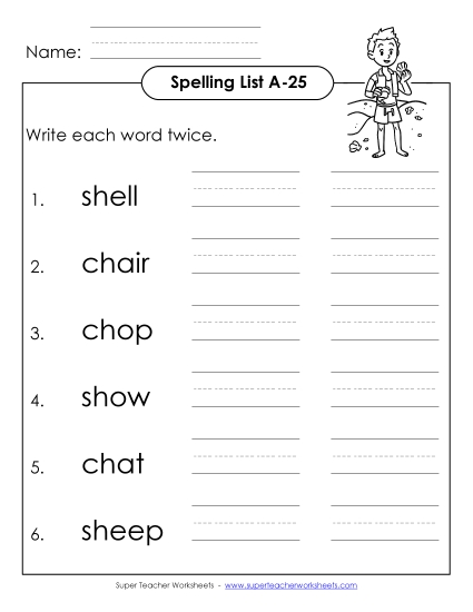 Worksheets - Write Twice (A-25) Worksheets - Write Twice (A-25)