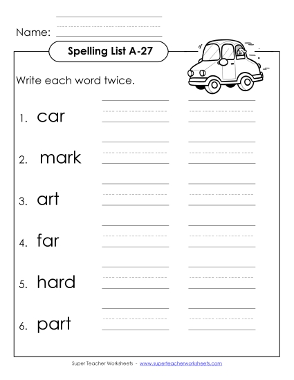 Worksheets - Write Twice (A-27)