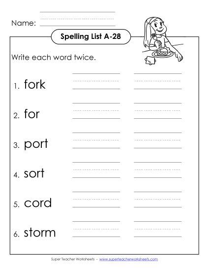 Worksheets - Write Twice (A-28)
