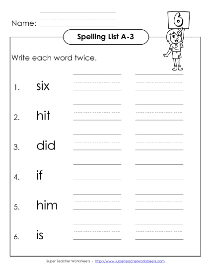 Worksheets - Write Twice (A-3)