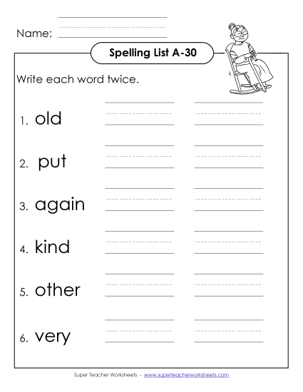 Worksheets - Write Twice (A-30)