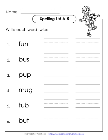 Worksheets - Write Twice (A-5)