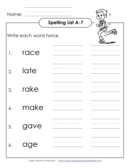 Worksheets - Write Twice (A-7)