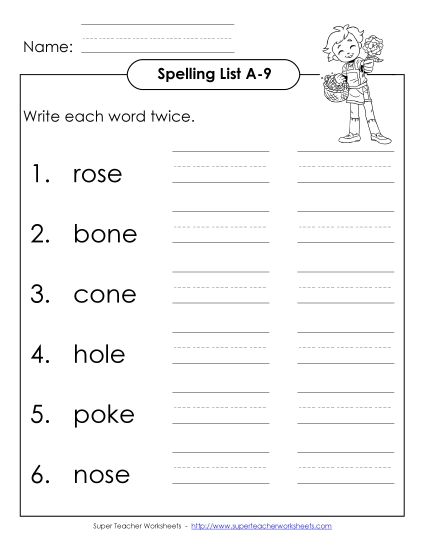 Worksheets - Write Twice (A-9)