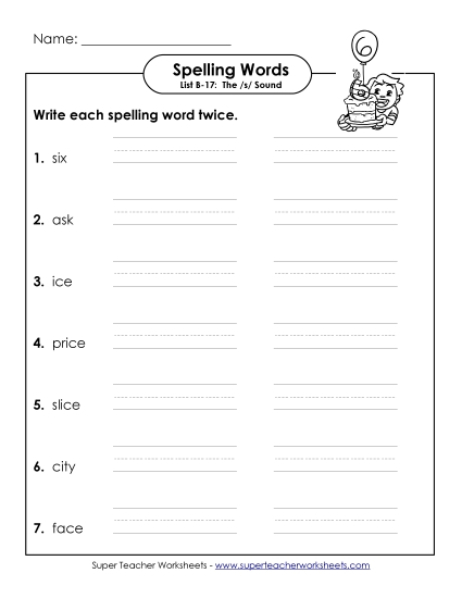 Worksheets - Write Twice (B-17) Worksheets - Write Twice (B-17)