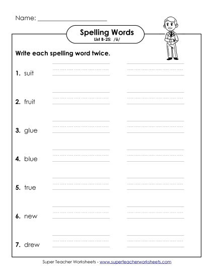 Worksheets - Write Twice (B-25) Worksheets - Write Twice (B-25)