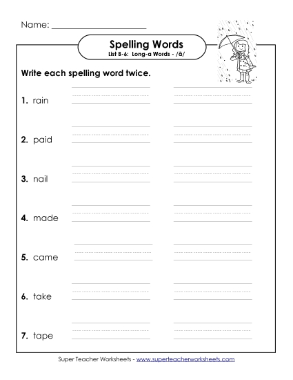 Worksheets - Write Twice (B-6) Worksheets - Write Twice (B-6)