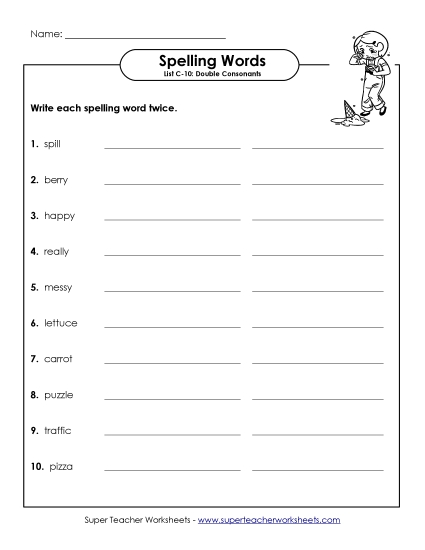 Worksheets - Write Twice (C-10) Worksheets - Write Twice (C-10)