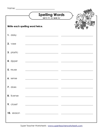 Worksheets - Write Twice (C-11)