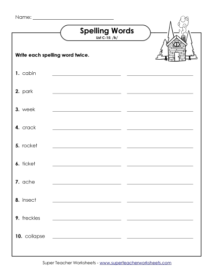 Worksheets - Write Twice (C-15)