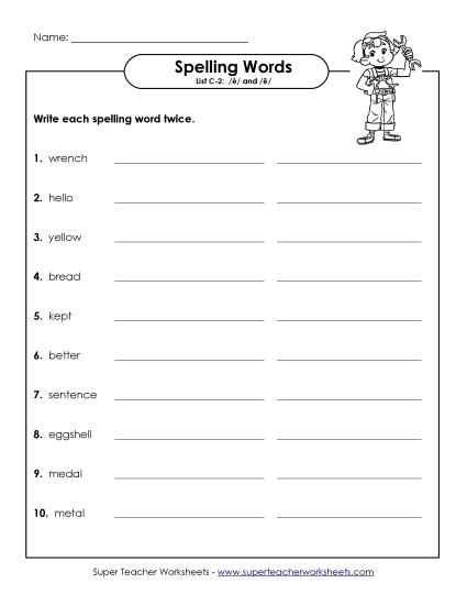 Worksheets - Write Twice (C-2)