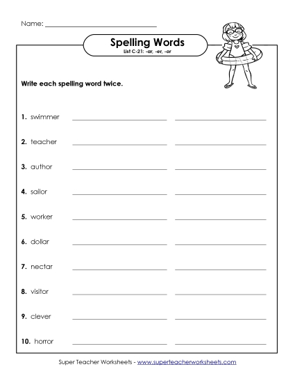 Worksheets - Write Twice (C-21) Worksheets - Write Twice (C-21)