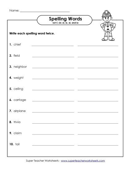 Worksheets - Write Twice (C-26) Worksheets - Write Twice (C-26)