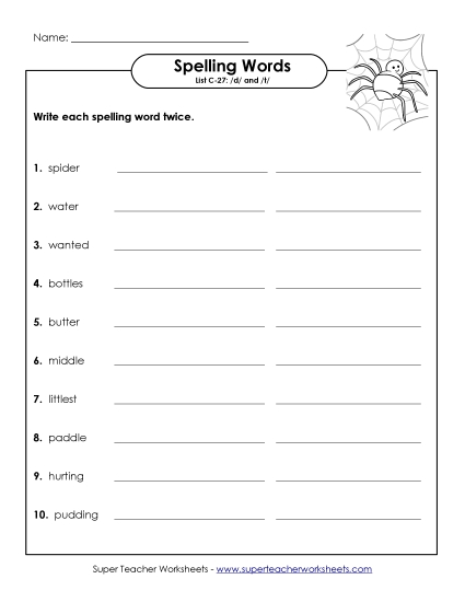 Worksheets - Write Twice (C-27) 