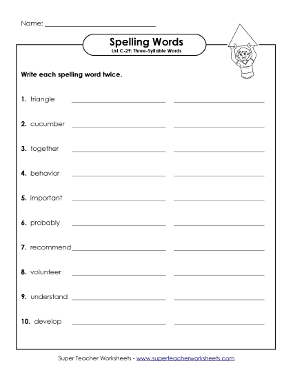 Worksheets - Write Twice (C-29) Worksheets - Write Twice (C-29)