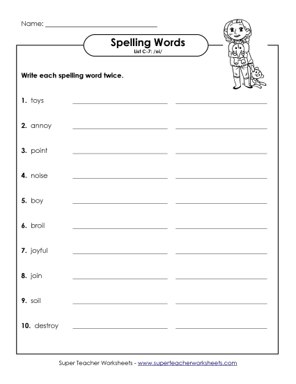 Worksheets - Write Twice (C-7) Worksheets - Write Twice (C-7)