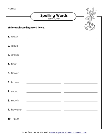 Worksheets - Write Twice (C-8)