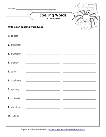 Worksheets and Activities - Write Twice (C-Halloween) Worksheets and Activities - Write Twice (C-Halloween)