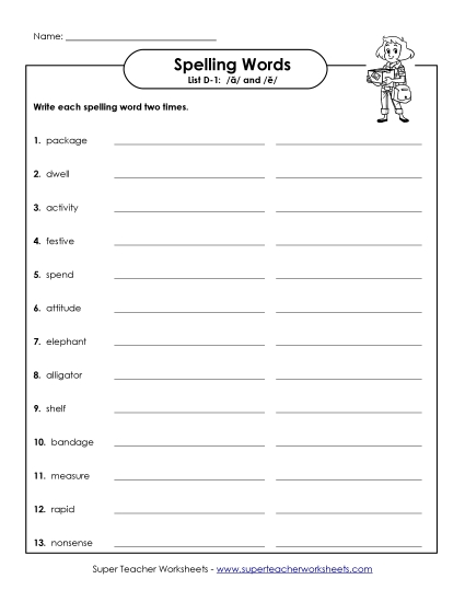 Worksheets - Write Twice (D-1)