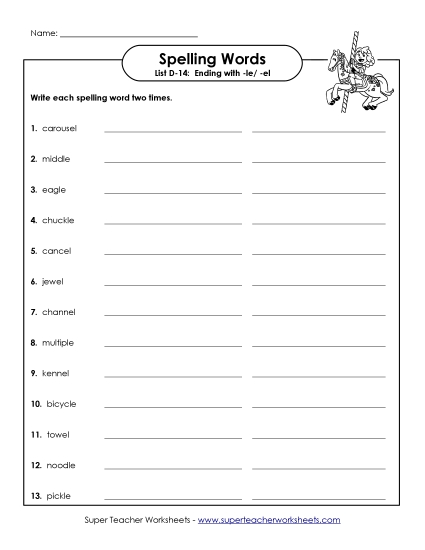 Worksheets - Write Twice (D-14)