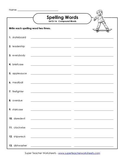Worksheets - Write Twice (D-16)