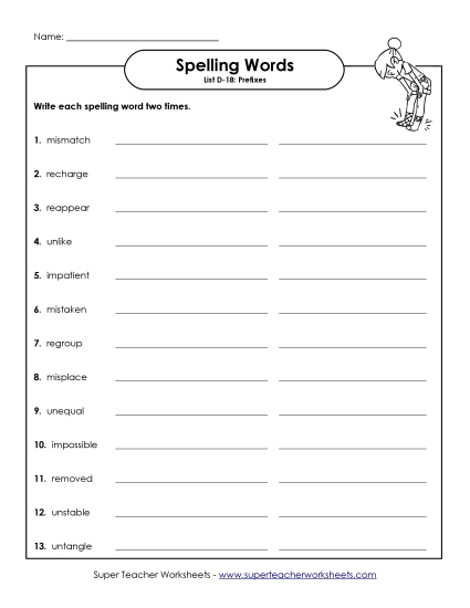 Worksheets - Write Twice (D-18)