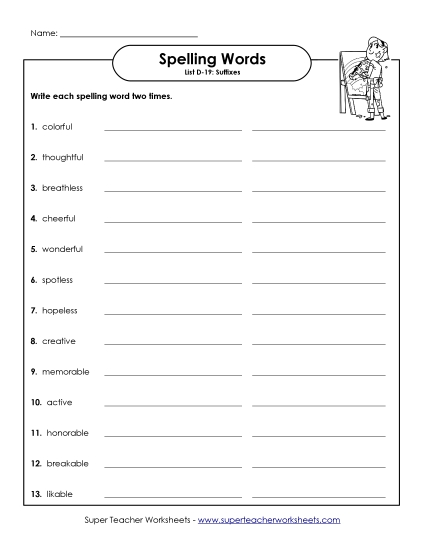 Worksheets - Write Twice (D-19)