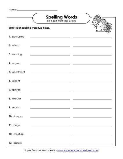 Worksheets - Write Twice (D-20)