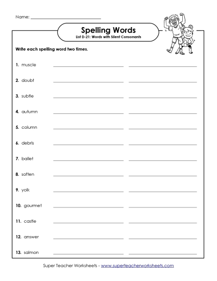 Worksheets - Write Twice (D-21) Worksheets - Write Twice (D-21)
