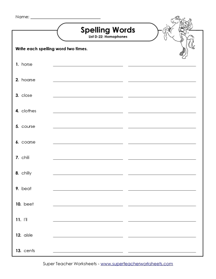 Worksheets - Write Twice (D-22) Worksheets - Write Twice (D-22)