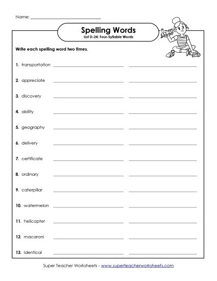 Worksheets - Write Twice (D-24)